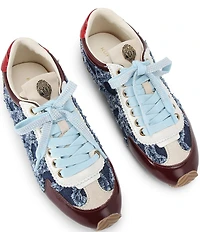 Kurt Geiger London Islington Denim Logo Ornament Lace Up Sneakers