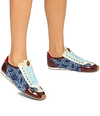 Kurt Geiger London Islington Denim Logo Ornament Lace Up Sneakers