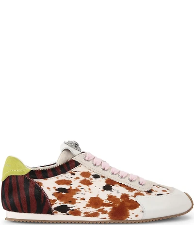 Kurt Geiger London Islington Mixed Animal Print Calf Hair Logo Ornament Sneakers