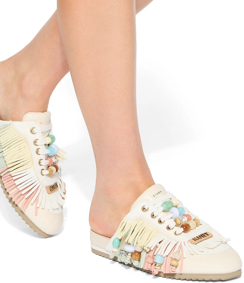 Kurt Geiger London Islington P Beaded Fringe Suede Mule Sneakers