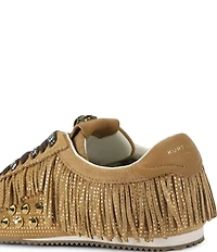 Kurt Geiger London Islington Suede Tassel Studded Fringe Sneakers