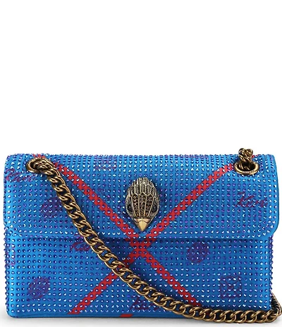 Kurt Geiger London Kensington 17 Eagle Head Tartan Fabric Embellished Crossbody Bag
