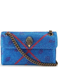 Kurt Geiger London Kensington 17 Eagle Head Tartan Fabric Embellished Crossbody Bag