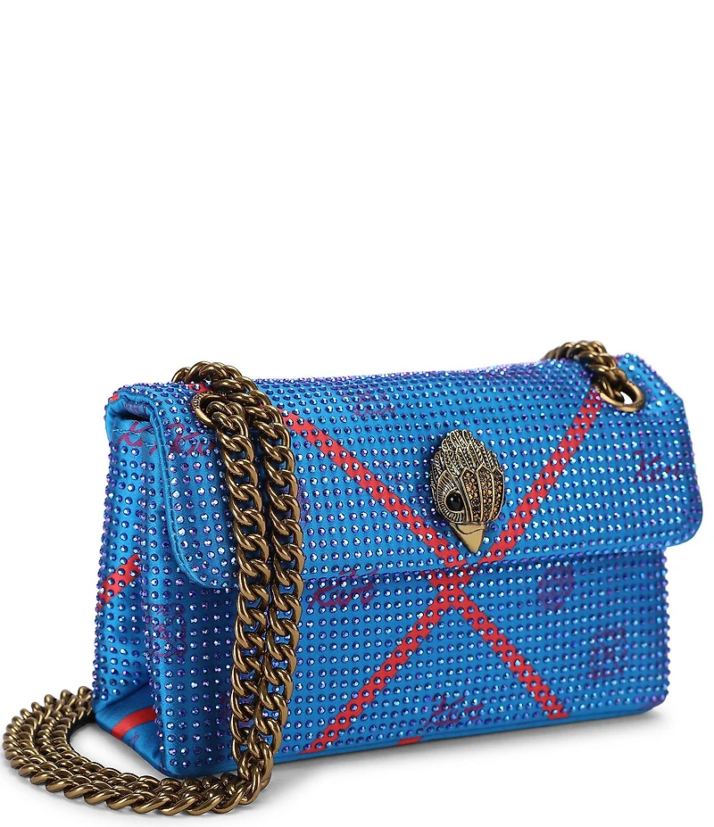 Kurt Geiger London Kensington 17 Eagle Head Tartan Fabric Embellished Crossbody Bag