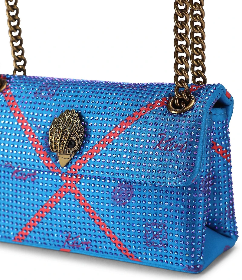 Kurt Geiger London Kensington 17 Eagle Head Tartan Fabric Embellished Crossbody Bag