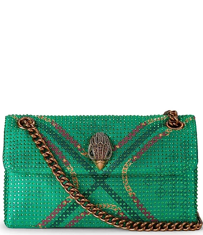 Kurt Geiger London Kensington 17 Fabric Tartan Stripe Embellished Crossbody Bag
