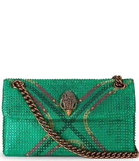 Kurt Geiger London Kensington 17 Fabric Tartan Stripe Embellished Crossbody Bag