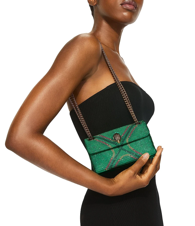 Kurt Geiger London Kensington 17 Fabric Tartan Stripe Embellished Crossbody Bag