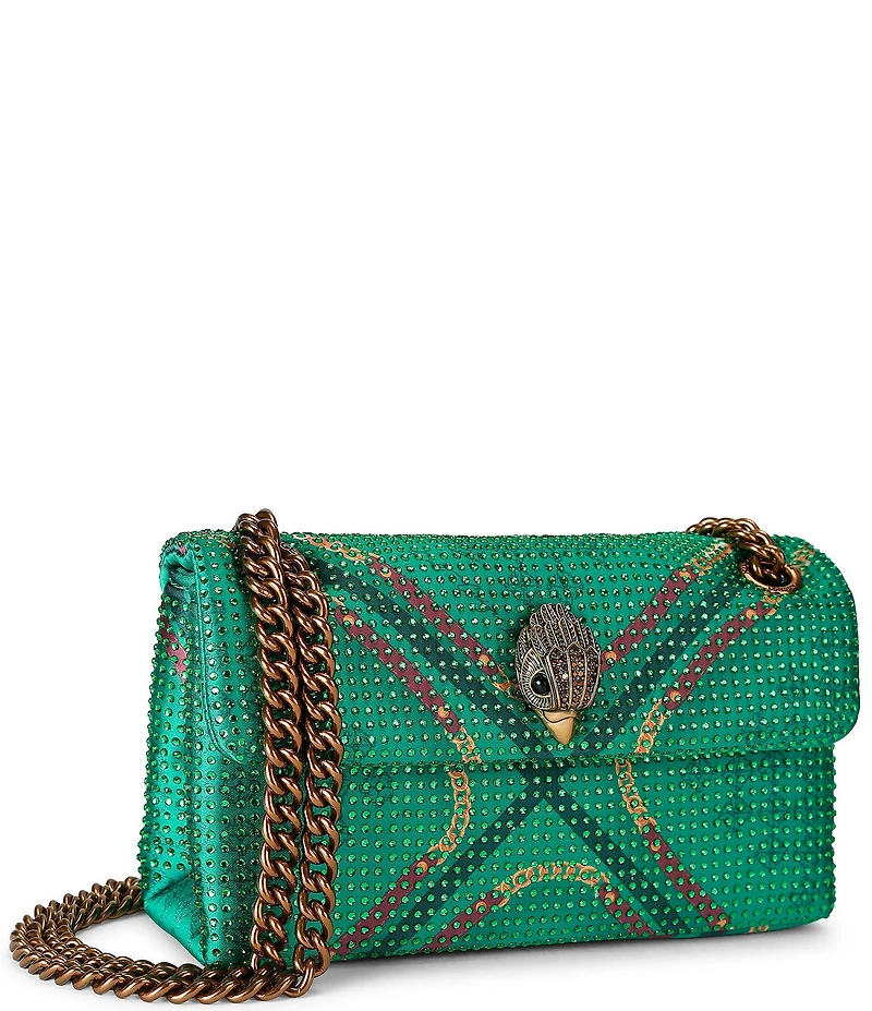 Kurt Geiger London Kensington 17 Fabric Tartan Stripe Embellished Crossbody Bag