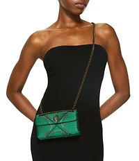 Kurt Geiger London Kensington 17 Fabric Tartan Stripe Embellished Crossbody Bag