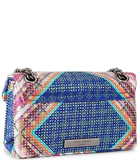 Kurt Geiger London Kensington 17 Pink Tartan Fabric Embellished Crossbody Bag