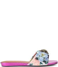 Kurt Geiger London Kensington Beaded Embellished Flower Flat Slide Sandals
