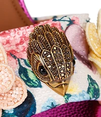 Kurt Geiger London Kensington Beaded Embellished Flower Platform Dress Sandals