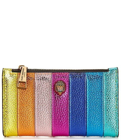 Kurt Geiger London Kensington Bifold Rainbow Vertical Stripe Leather Wallet