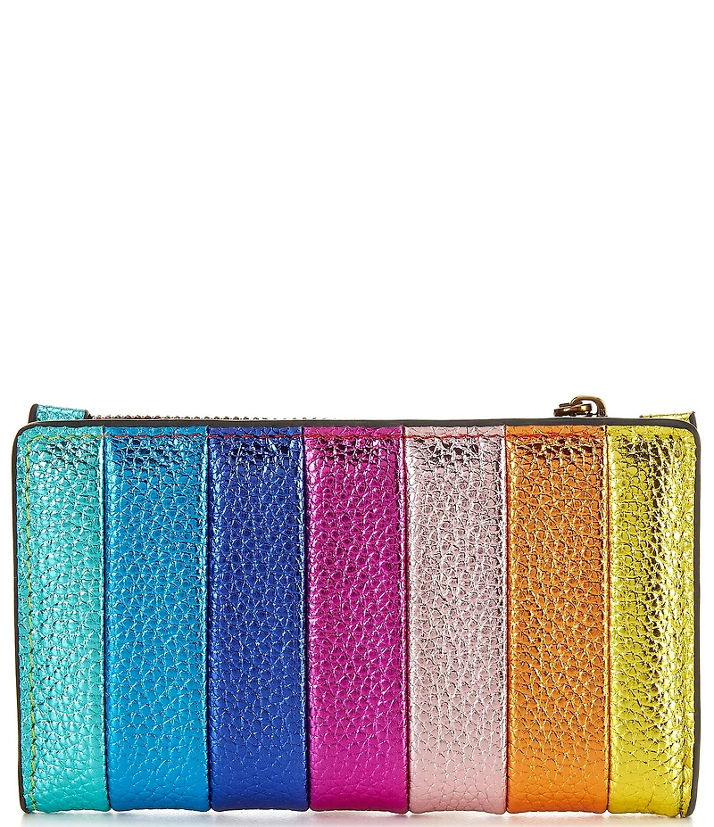 Kurt Geiger London Kensington Bifold Rainbow Vertical Stripe Leather Wallet