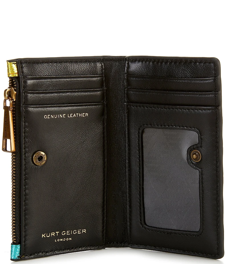 Kurt Geiger London Kensington Bifold Rainbow Vertical Stripe Leather Wallet