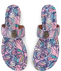 Kurt Geiger London Kensington Butterfly Crystal Embellished Logo T-Bar Sandals