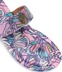 Kurt Geiger London Kensington Butterfly Crystal Embellished Logo T-Bar Sandals