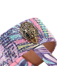 Kurt Geiger London Kensington Butterfly Crystal Embellished Logo T-Bar Sandals