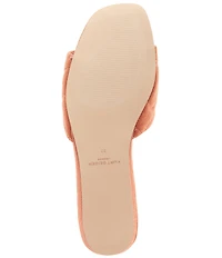 Kurt Geiger London Kensington Canvas Quilted Logo Ornament Slide Sandals