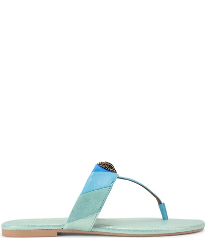 Kurt Geiger London Kensington Colorblock Logo T-Bar Sandals