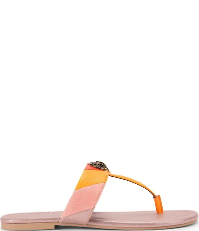 Kurt Geiger London Kensington Colorblock Logo T-Bar Sandals