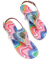 Kurt Geiger London Kensington Crystal Embellished Logo Ornament Slingback Sandals