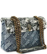 Kurt Geiger London Kensington Crystals Denim Camo Shoulder Bag