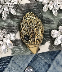 Kurt Geiger London Kensington Crystals Denim Camo Shoulder Bag