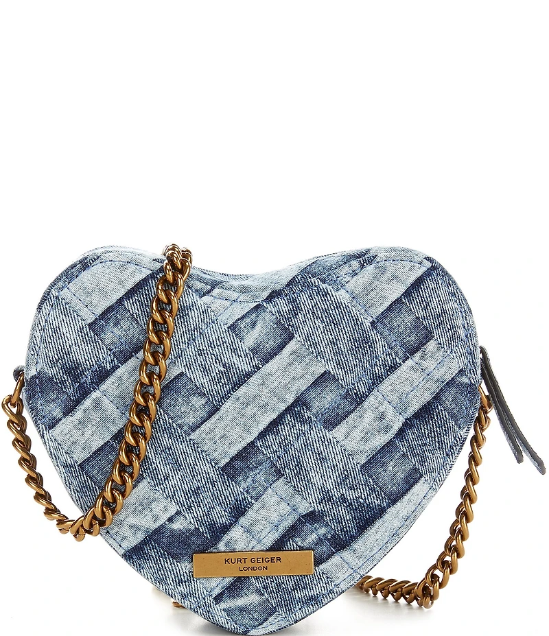 Kurt Geiger London Kensington Denim Heart Crossbody Bag