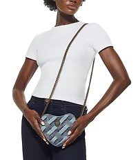 Kurt Geiger London Kensington Denim Heart Crossbody Bag