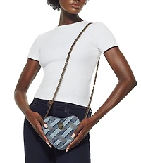 Kurt Geiger London Kensington Denim Heart Crossbody Bag