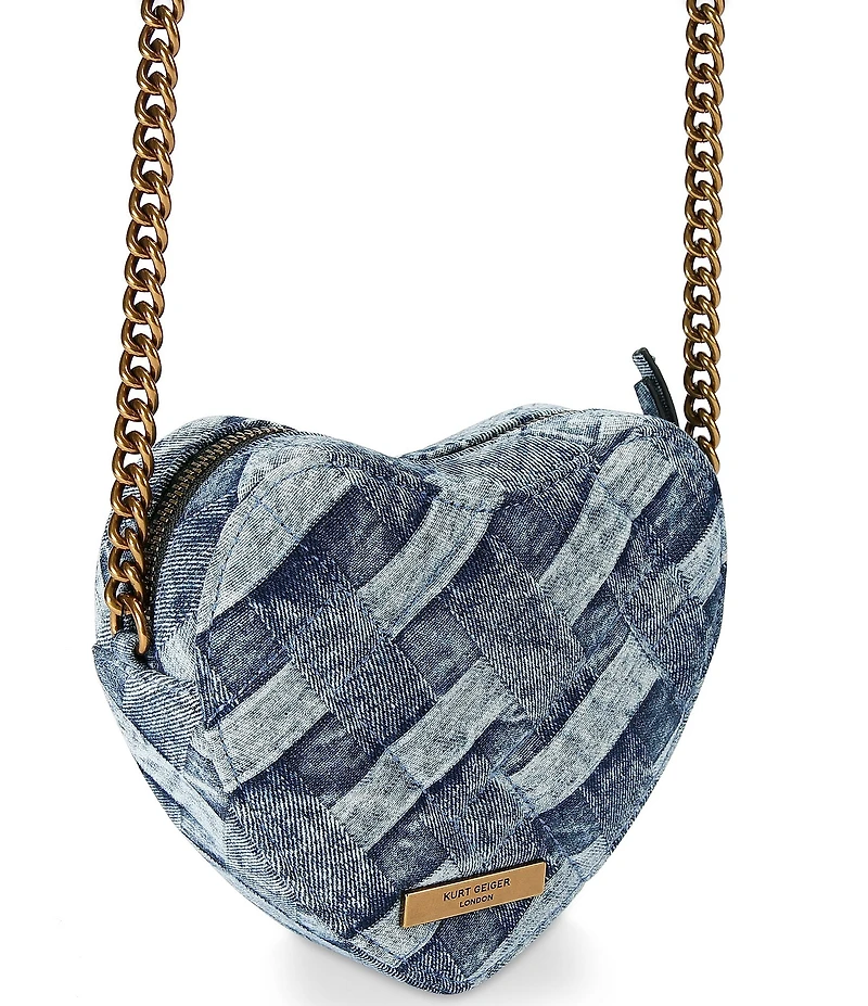 Kurt Geiger London Kensington Denim Heart Crossbody Bag
