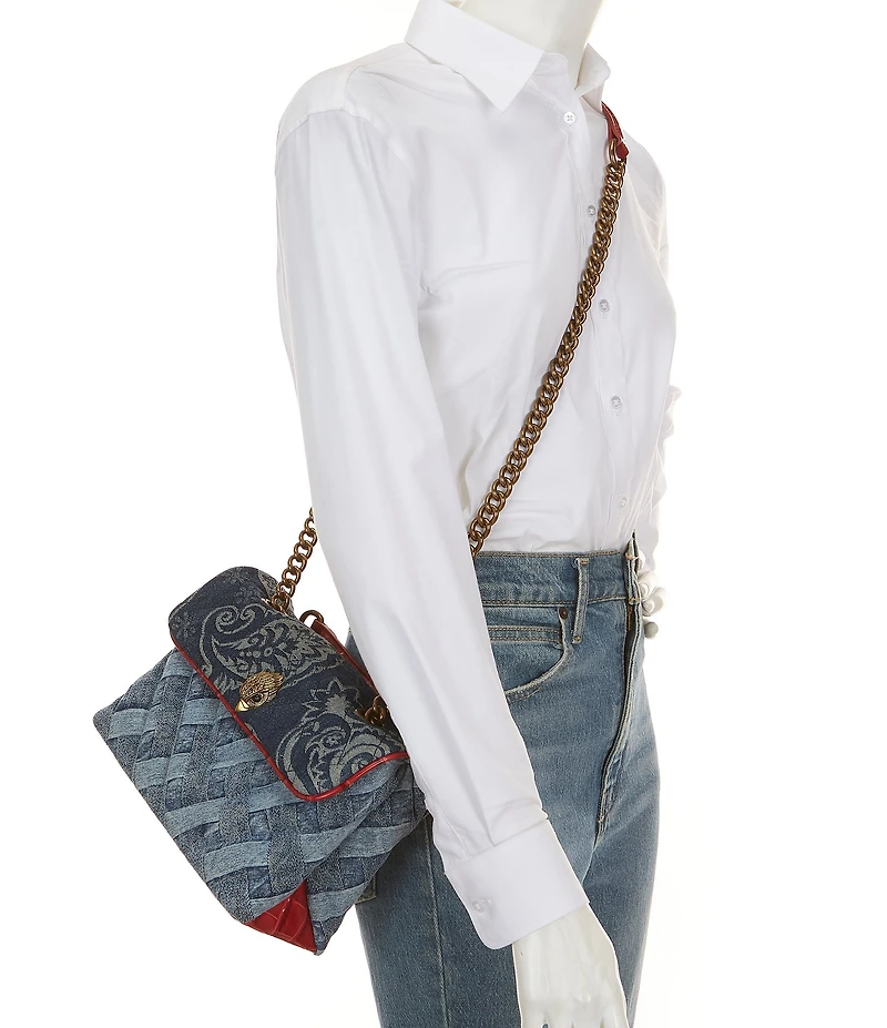 Kurt Geiger London Kensington Large Denim Quilted Crossbody Bag