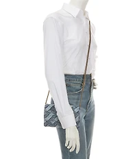 Kurt Geiger London Kensington Denim Wallet On Chain Crossbody Bag
