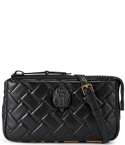 Kurt Geiger London Kensington Drench Black Quilted Leather Crossbody Bag