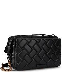Kurt Geiger London Kensington Drench Black Quilted Leather Crossbody Bag