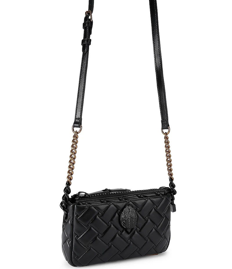 Kurt Geiger London Kensington Drench Black Quilted Leather Crossbody Bag