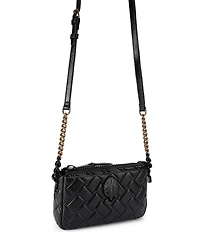 Kurt Geiger London Kensington Drench Black Quilted Leather Crossbody Bag