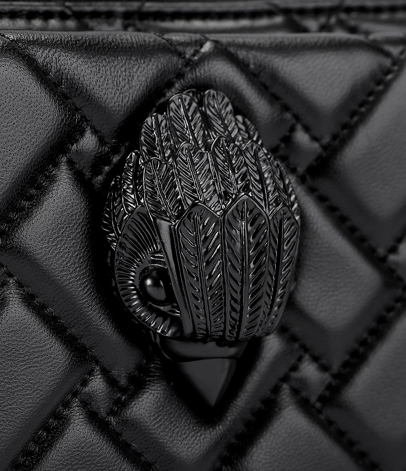 Kurt Geiger London Kensington Drench Black Quilted Leather Crossbody Bag
