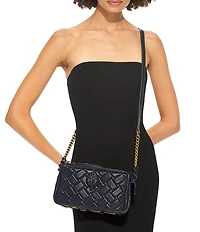 Kurt Geiger London Kensington Drench Black Quilted Leather Crossbody Bag