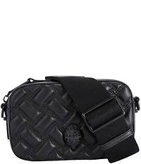 Kurt Geiger London Kensington Drench Black Quilted Leather Small Camera Crossbody Bag