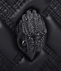 Kurt Geiger London Kensington Drench Black Quilted Leather Small Camera Crossbody Bag