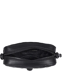 Kurt Geiger London Kensington Drench Black Quilted Leather Small Camera Crossbody Bag