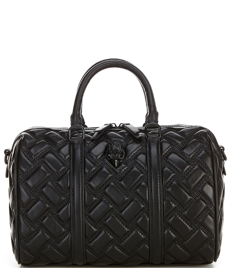 Kurt Geiger London Kensington Drench Quilted Boston Black Satchel Bag