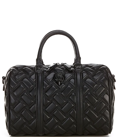 Kurt Geiger London Kensington Drench Quilted Boston Black Satchel Bag
