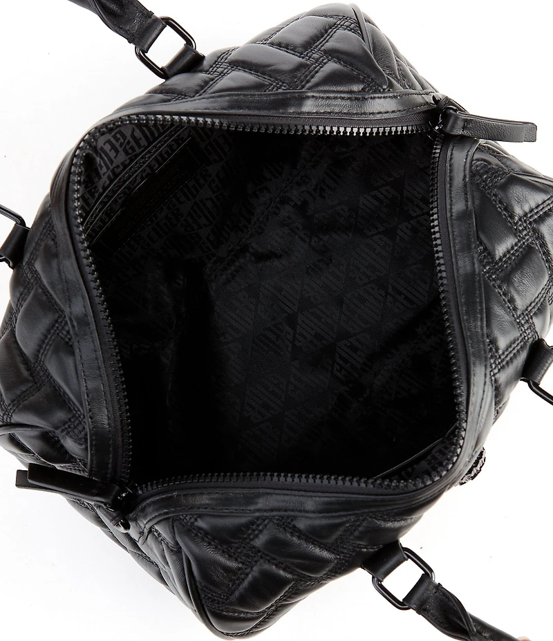 Kurt Geiger London Kensington Drench Quilted Boston Black Satchel Bag