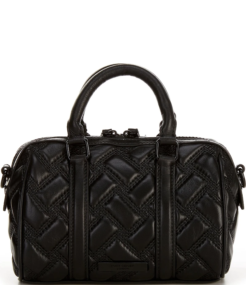 Kurt Geiger London Kensington Drench Small Boston Black Satchel Bag