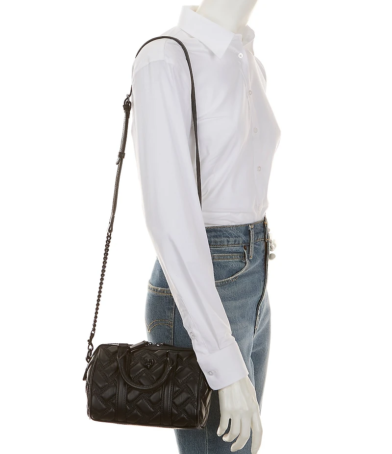 Kurt Geiger London Kensington Drench Small Boston Black Satchel Bag