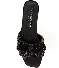 Kurt Geiger London Kensington Embellished Bow Slide Sandals